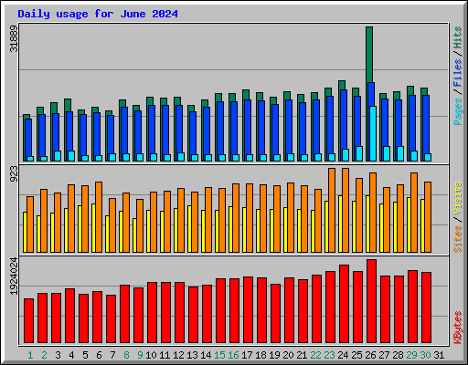 Daily usage for June 2024