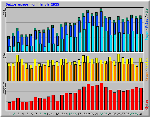 Daily usage for March 2025