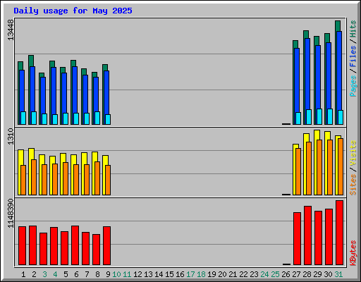 Daily usage for May 2025