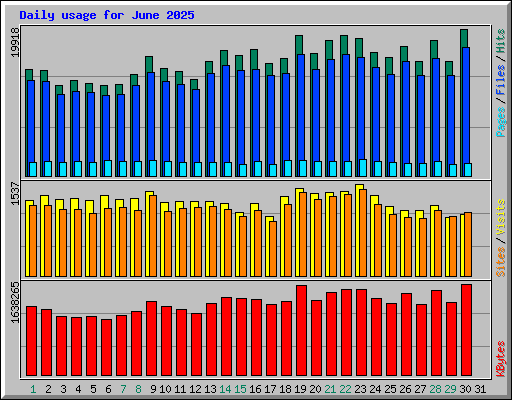Daily usage for June 2025