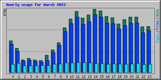 Hourly usage for March 2023