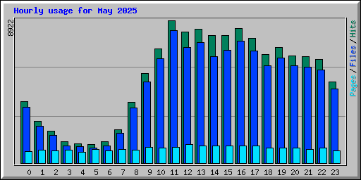 Hourly usage for May 2025