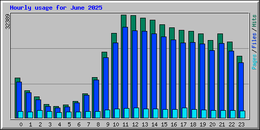Hourly usage for June 2025