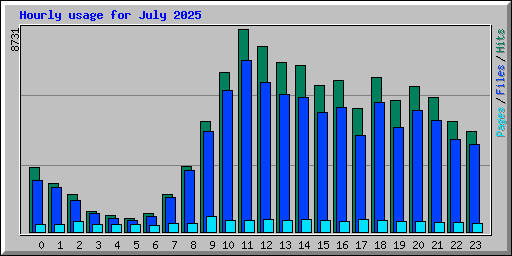 Hourly usage for July 2025